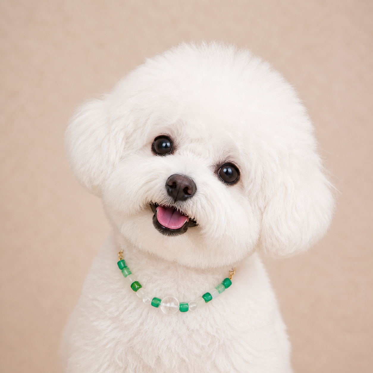 Zen-Inspired Green Crystal Pet Collar