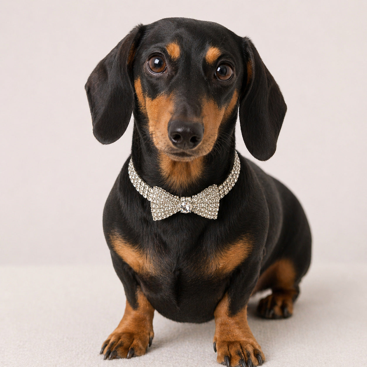 The Azure Bow-Tie Crystal Collar