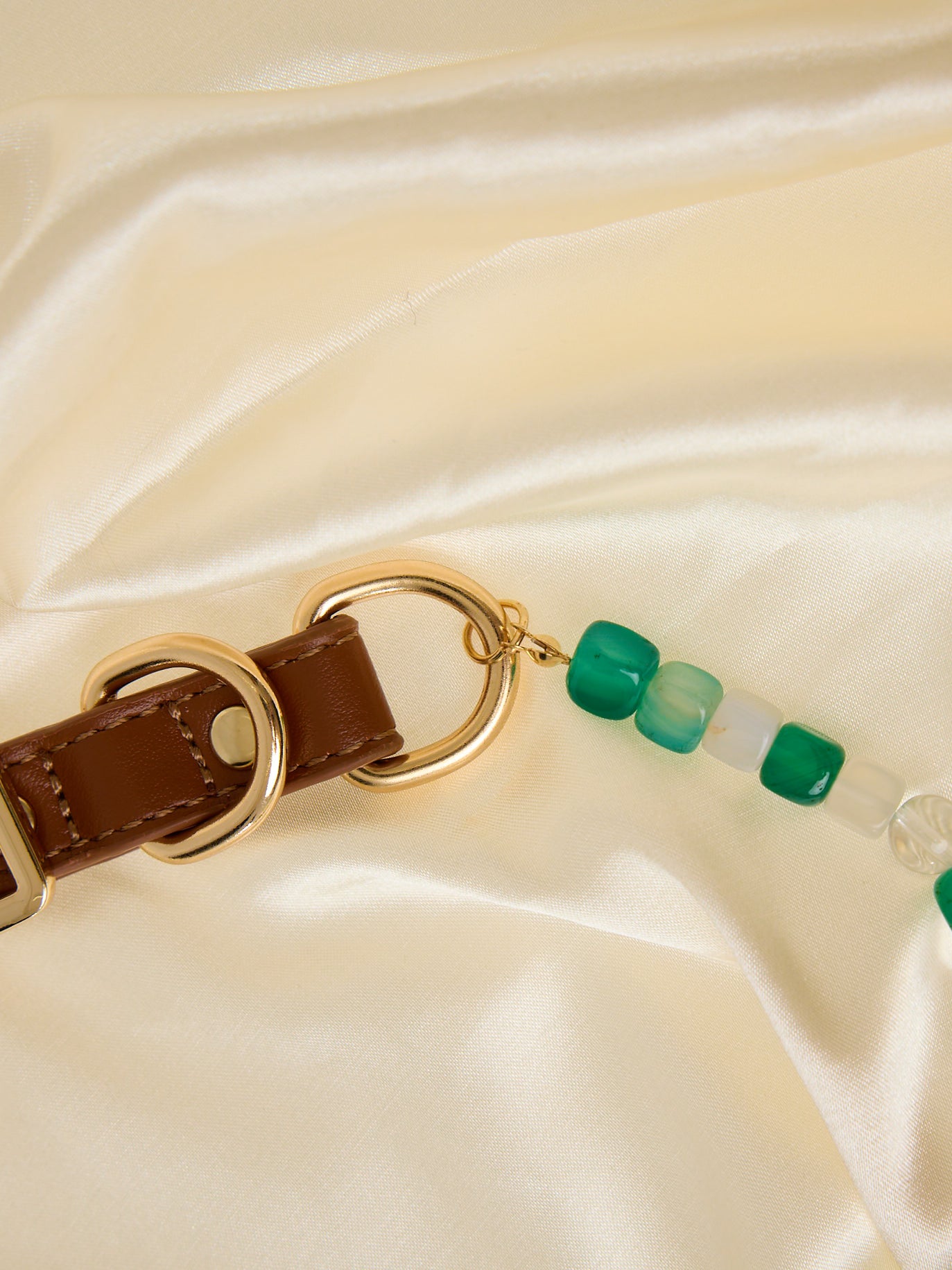 Zen-Inspired Green Crystal Pet Collar