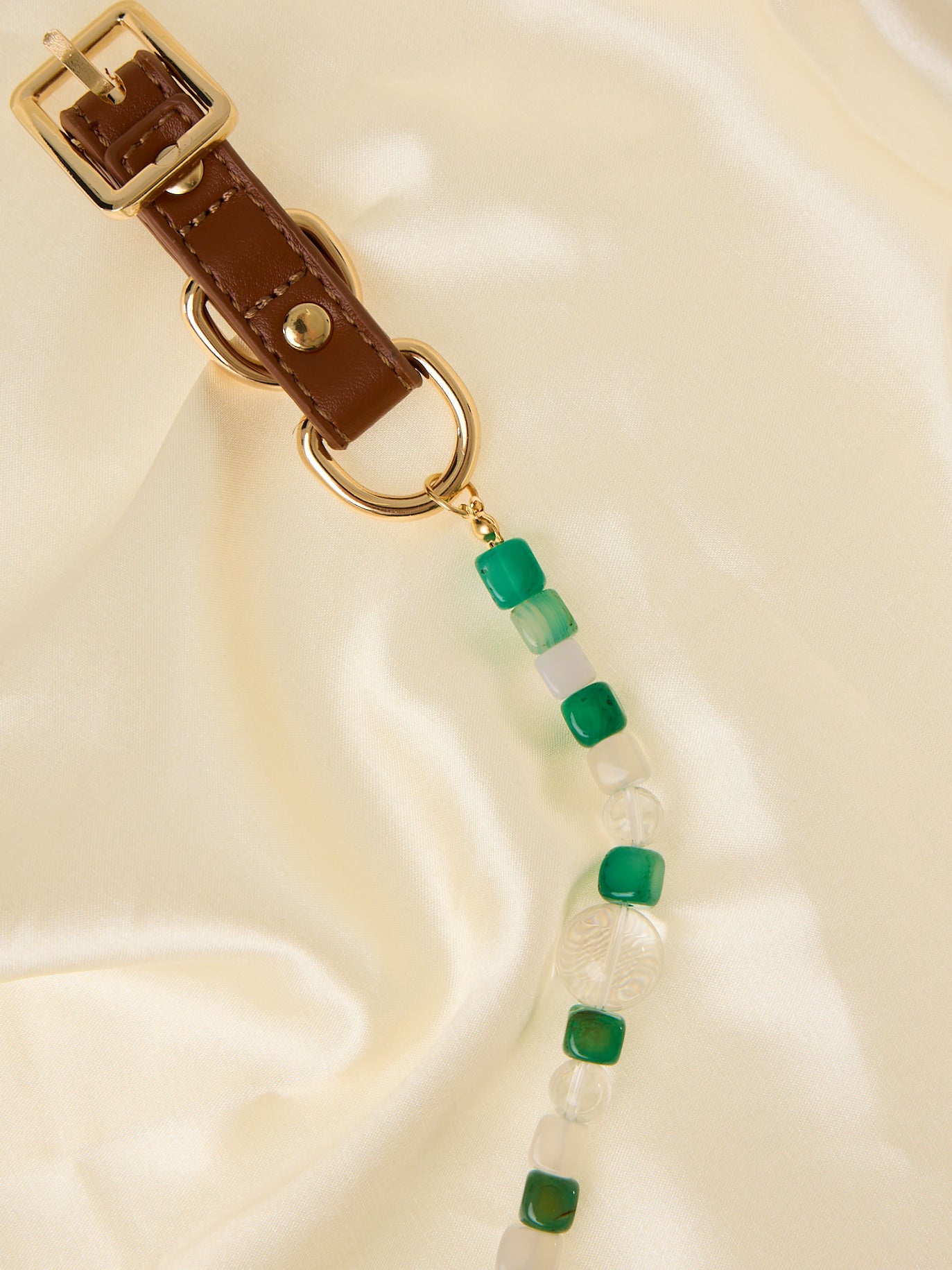 Zen-Inspired Green Crystal Pet Collar