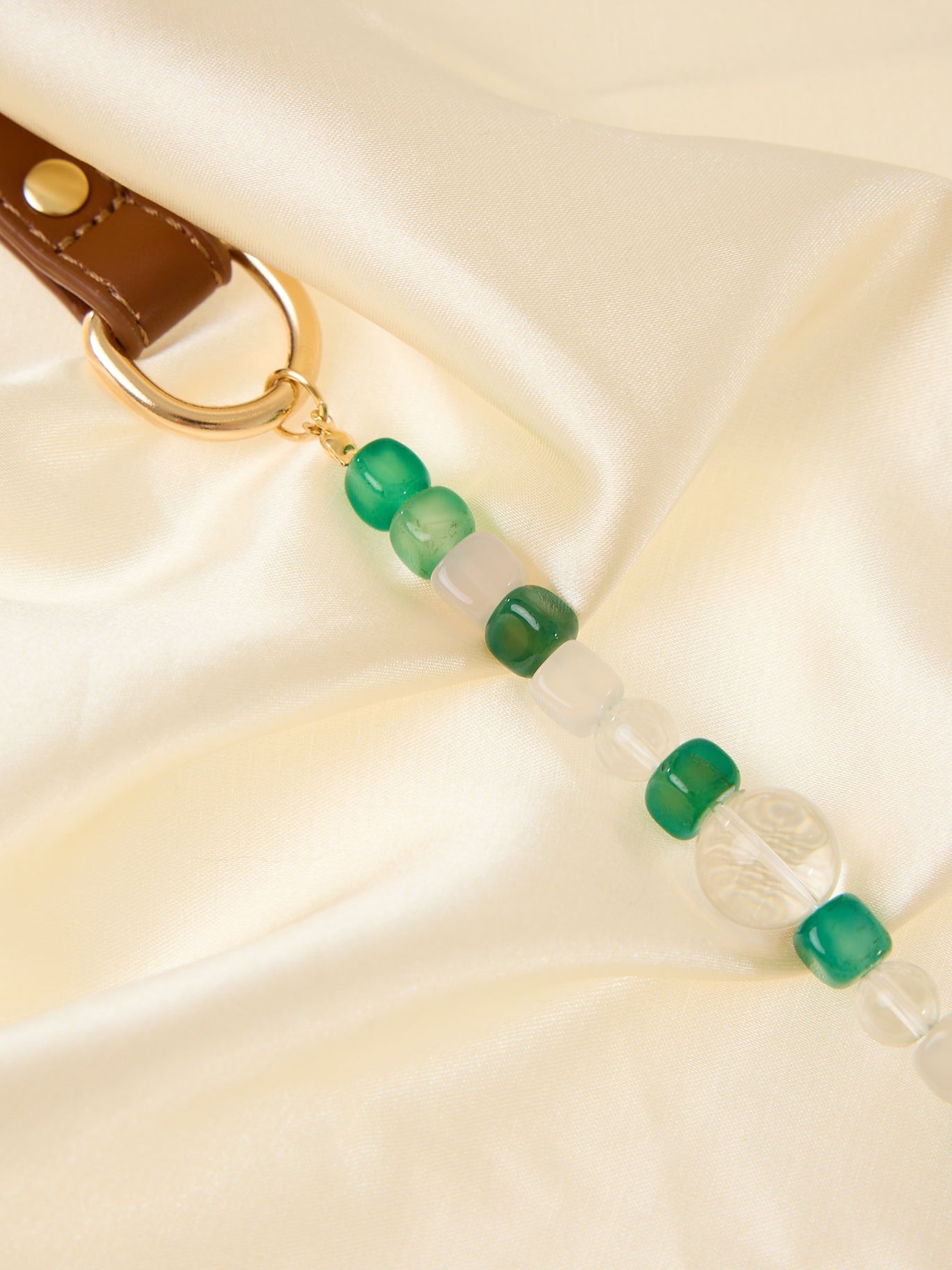 Zen-Inspired Green Crystal Pet Collar
